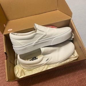 White slip on vans